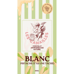 Les Canailles Tablette de Chocolat Aphrodisiaque Blanc Pistache 100g